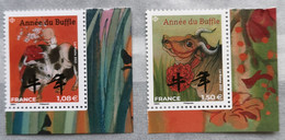 France 2021 Paire Nouvel An Chinois Année Du Buffle Petit Format Neuf ** - Unused Stamps