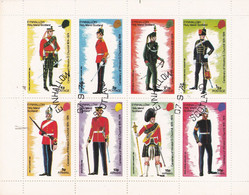 SCOTLAND - EYNHALLOW - 1974 - Churchill Birth Centenary, Military Uniforms - Imperf 8 Values Sheet - Emisiones Locales