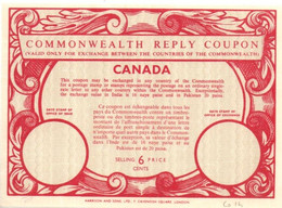 Coupon-réponse Commonwealth 6 Cents - Modèle Co 14 - Reply Coupon - IRC CRI IAS - - Cupones Respuesta