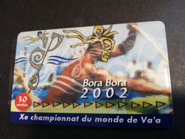 POLINESIA FRANCAISE  CHIPCARD  30   BORA BORA 2002 CHAMPIONNAT DU MONDE DE VAA               **4936** - Polynésie Française