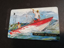 POLINESIA FRANCAISE  CHIPCARD  30 UNITS  LA PECHE AU HARPON   POLYNESIEN                **4952** - Polinesia Francese