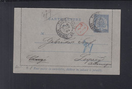 Frankreich France Kartenbrief Tunis 1894 Nach Leipzig - Brieven En Documenten