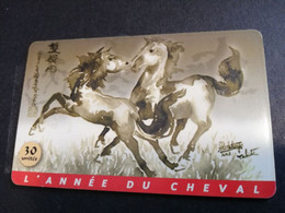 POLINESIA FRANCAISE  CHIPCARD  30 UNITS  LANNEE DE CHEVAL 2002   GEM 1B    POLYNESIEN                **4966** - Polynésie Française