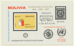 BOLIVIA 1975, Apollo-Sojuz, UNO, Zeppelin, Philately Very Scarce Suberb U/M MS - Bolivia