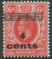 BRITISH EAST AFRICA AND UGANDA 1919 King George V 4 C On 6 C Carmine U/M VARIETY - Protectorats D'Afrique Orientale Et D'Ouganda