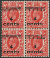 BRITISH EAST AFRICA AND UGANDA 1919 King George V 4 C On 6 C Carmine U/M VARIETY - Herrschaften Von Ostafrika Und Uganda