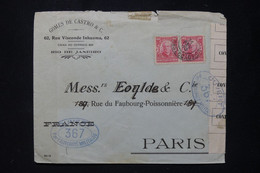 BRÉSIL - Enveloppe Commerciale De Rio De Janeiro Pour Paris Avec Contrôle Postal Militaire Français 367 - L 89505 - Covers & Documents