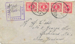BRITISH MILITARY POST IN EGYPT 1941 King Fuad 10 M (4x) On Cover To NEW ZEALAND - Cartas & Documentos