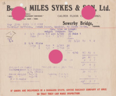 Sowerby Bridge Yorkshire 1919 Bought Of MILES SYKES & SON , Ltd - Royaume-Uni