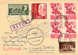 BULGARIEN 1959, Sehr Selt. Zuleitung Aus Bulgarien Zum Interflug Messesonderflug - Poste Aérienne