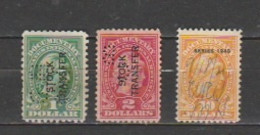 USA-Lot Of 3 Stamps-Documentary- - Revenues
