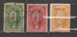 USA-Lot Of 3 Stamps-Documentary- - Steuermarken