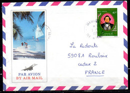 POLYNESIE. PA 120 De 1977 Sur Enveloppe Illustrée Ayant Circulé. Ancien Souverain De Polynésie. - Storia Postale