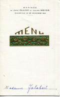 48.LOZERE.MARVEJOLS.MENU  DE MARIAGE OLLIER-MEYER. - Menus