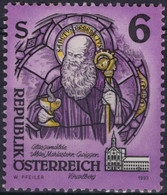 AUTRICHE AUSTRIA ÖSTERREICH Poste 1937 ** Peinture Verre Sanctus Benedictus Abbaye Mariastern-Gwiggen 1983 - Verres & Vitraux