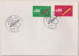 FRANCE 1972 Enveloppe FDC Code Postal Cachet Paris 1er Jour 3 06 1972 N°YT 1719 1720 - 1990-1999