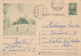 94007- CRISTIANUL MARE CHALET, SKIING, TOURISM, POSTCARD STATIONERY, 1973, ROMANIA - Autres & Non Classés