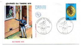 1975 --FDC ...Journée Du Timbre      (facteur)....cachet  PARIS - 75................... - 1970-1979