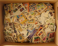 WORLD ON PAPER STAMPS Mostly 1980's-2000's Fine Used Stamps On Pieces In A Box, Includes Latin American Countries, Malay - Other & Unclassified