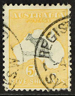 1913-14 5s Grey & Yellow Kangaroo, SG 13, Fine Used With Cds Cancels, Centred To Lower Right But Well Clear Of The Perfo - Andere & Zonder Classificatie