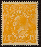 1914-20 4d Pale Orange-yellow KGV Head, SG 22c, Very Fine Mint, Nice Centring, Lovely Fresh Colour. For More Images, Ple - Andere & Zonder Classificatie