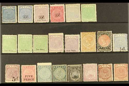 1871-1899 MINT "MONOGRAMS" SELECTION A Useful, Mint Selection Presented On A Stock Card, Includes 1871 1d Blue (unused), - Fiji (...-1970)