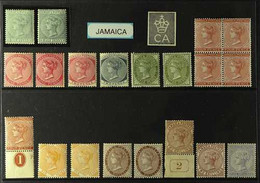 1883-87 QV CA WMK MINT COLLECTION An Attractive Selection Presented On A Stock Card With All Values Of The Set & Include - Jamaica (...-1961)