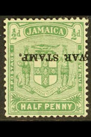 1916 ½d Yellow-green War Stamp With OVERPRINT INVERTED Variety, SG 68c, Mint. For More Images, Please Visit Http://www.s - Jamaica (...-1961)