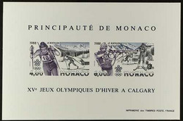 1988 Winter Olympics Miniature Sheet, Imperf, Maury BF 1656A ND, Never Hinged Mint. For More Images, Please Visit Http:/ - Andere & Zonder Classificatie