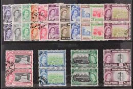 1953-62 Definitives Set, SG 136b/49a, In Vertical Pairs, Very Fine Used. (15 Pairs) For More Images, Please Visit Http:/ - Montserrat