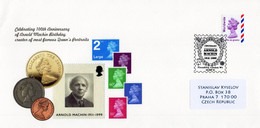 Great Britain - 2011 - 100th Birth Anniversary Of Arnold Machin - Posted FDC (first Day Cover), Private Issue - Covers & Documents