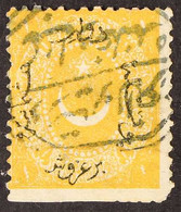 1868-70 1pi Yellow Perf 13¼ PRINTED BOTH SIDES, No Black Overprint On Reverse Side, (SG 37c, Isfila 48 BE059), Used. Tri - Andere & Zonder Classificatie