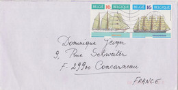 BELGIQUE 1995  Enveloppe Pour La France Affranchissement Grands Voiliers Mercator Et Kruzenstern - Covers & Documents
