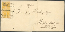 BAYERN 8I BRIEF, 1866, 1 Kr. Orangegelb, 2 Breitrandige Werte Auf Ortsbrief Mit R2 MÜNCHEN, Pracht - Otros & Sin Clasificación