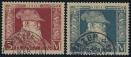 BAYERN 88/9I O, 1911, 3 Und 5 M Luitpold, Type I, 2 Prachtwerte, Mi. 115.- - Otros & Sin Clasificación