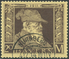 BAYERN 91II O, 1911, 20 M. Luitpold, Type II, Normale Zähnung, Pracht, Mi. 450.- - Otros & Sin Clasificación