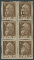 BAYERN D 6 **, 1912, 3 Pf. Braun Auf Mattgraubraun Im Postfrischen Sechserblock, Pracht, Mi. (72.-) - Otros & Sin Clasificación