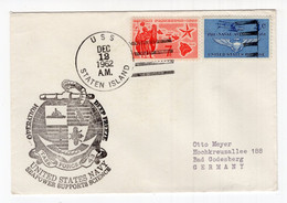 1962. USA, SPECIAL COVER, NAVY, STATEN ISLAND TO GERMANY, BEE - Recordatorios