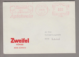 Motiv Lebensmittel 1973-08-13 Zürich49 Höngg Firmenfreistempel Apfelwein Zweifel - Alimentation