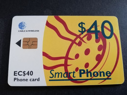 SAINT LUCIA  $40,- CHIPCARD YELLOW  Color  New  Logo C&W ** 4982 ** - Santa Lucia