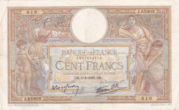 BILLET 100 FRANCS FRANCE Luc Olivier MERSON Du 6 Avril 1939 @ 618 J.65905 - 100 F 1908-1939 ''Luc Olivier Merson''