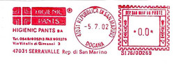 SAN MARINO - 2002 HIGIENIC PANTS - Ema Affrancatura Meccanica Rossa Red Meter Su Busta Non Viaggiata - 2009 - Covers & Documents