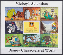 F-EX23389 ST VINCENT & GRENADINES MNH 1996 DISNEY MICKEY MOUSE DONALD DUCK SCIENTISTS. - Disney