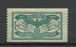 Germany Deutsches Reich Vignette Heeres Nachrichtendienst MNH - Sonstige & Ohne Zuordnung