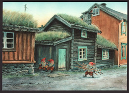 The Elves - Gnomes - Brownies Are Going To Scare Their Friend - The Elf Carries Twigs - Kjell E. Midthun - Andere
