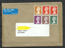 GREAT BRITAIN 2021 Air Mail Cover To Estonia With Queen Elizabeth II Stamps (remained Uncancelled) - Storia Postale