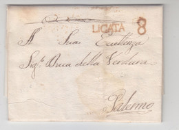 Cover Lettera  Prefilatelica-Licata 8 -8 Aprile 1812=Viaggiato Italy Italia - 1. ...-1850 Prephilately