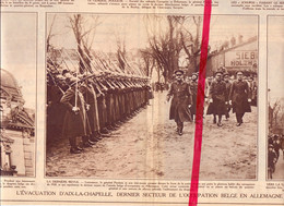 Orig. Knipsel Coupure Tijdschrift Magazine - Aix La Chapelle - Evacuation De L'armée Belge - 1929 - Non Classés