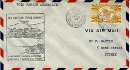 26 Fevr. 1947- 1ère Liaison Aérienne  / NOUMEA -  SYDNEY Par Clipper - Brieven En Documenten