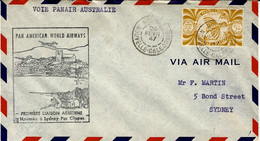 26 Fevr. 1947- 1ère Liaison Aérienne  / NOUMEA -  SYDNEY Par Clipper - Cartas & Documentos